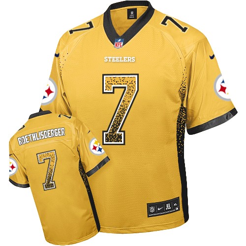 Men's Limited Ben Roethlisberger Nike Jersey Gold - #7 Drift Fashion NFL Pittsburgh Steelers